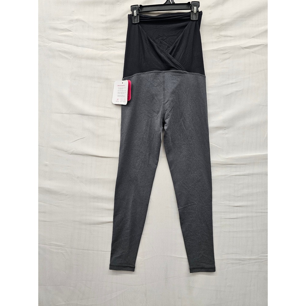 Isabel Maternity Womens Active Leggings Gray Polyester Blend Athletic Size XS